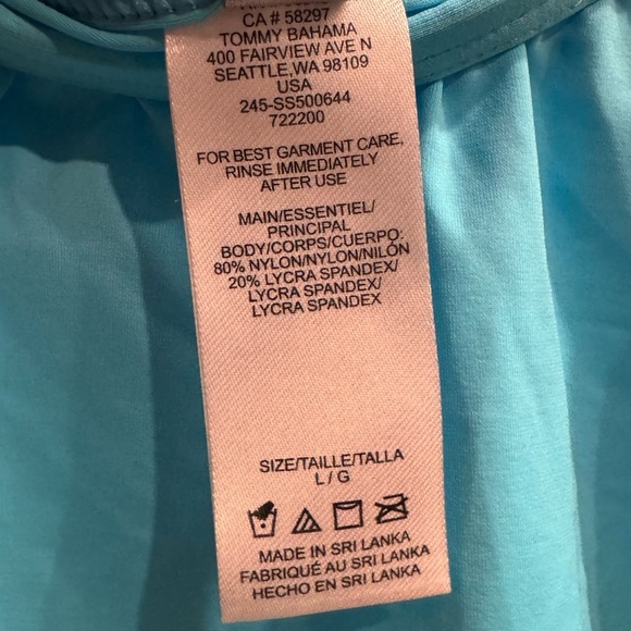 NEW Tommy Bahama Pearl Off-the-shoulder Ruffle Spa Dress Blue Sz L - Picture 8 of 9